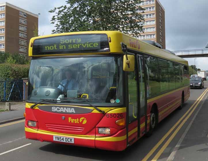 First Potteries Scania Omnicity 65026